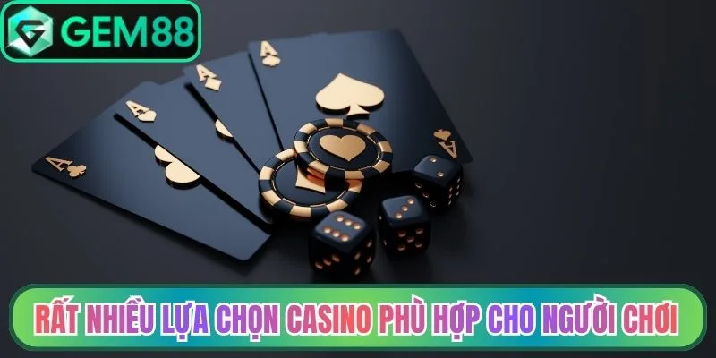 Rất nhiều lựa chọn casino phù hợp dành cho người chơi