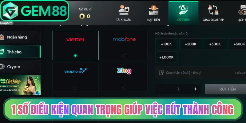 1 số điều kiện quan trọng giúp việc rút thành công